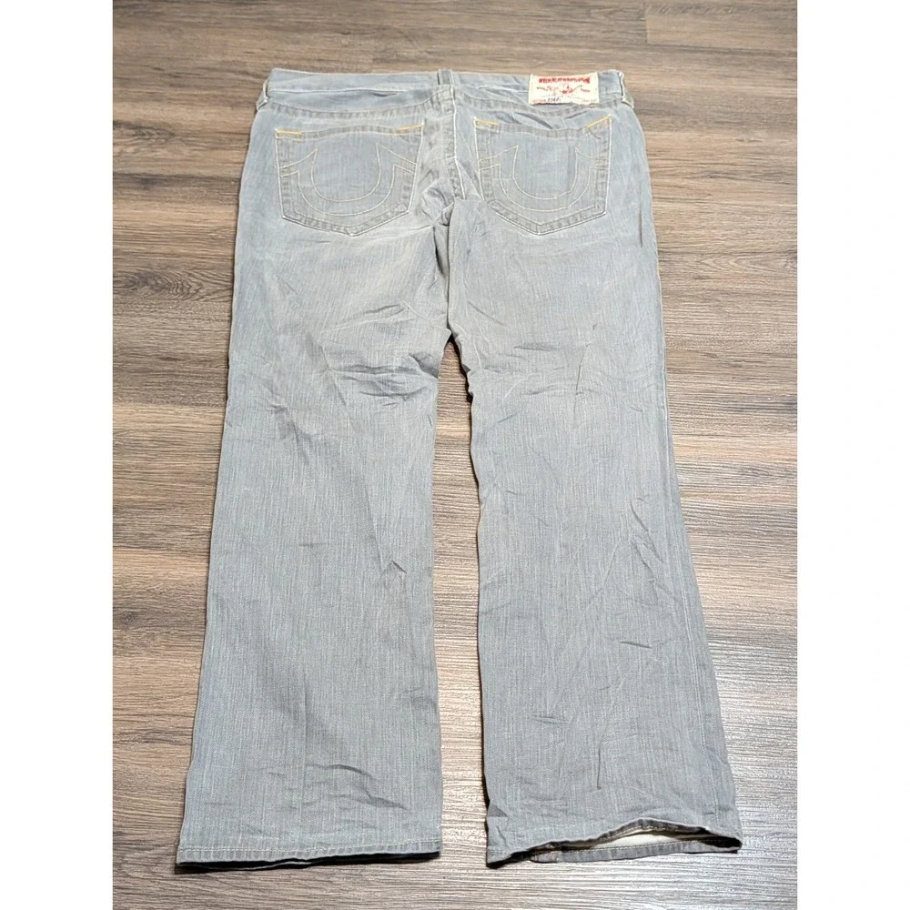 True Religion Bobby Mens Gray Straight Leg Jeans Made in USA Size 38x31